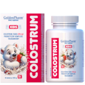 GOLDEN PHARM Colostrum kids 40% IgG truskawkowe 60 tabletek do ssania