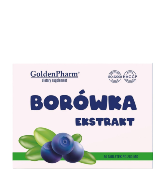 GOLDEN PHARM Borówka czarna ekstrakt z cynkiem 50 tabl.