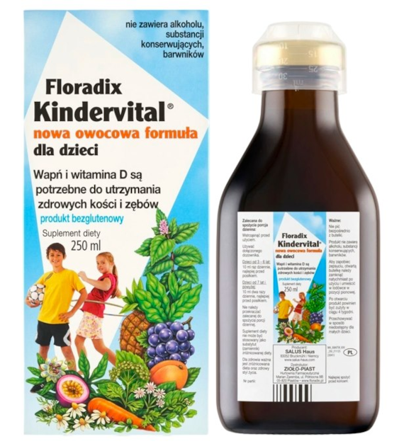 FLORADIX Kindervital nowa owocowa formuła dla dzieci 250ml