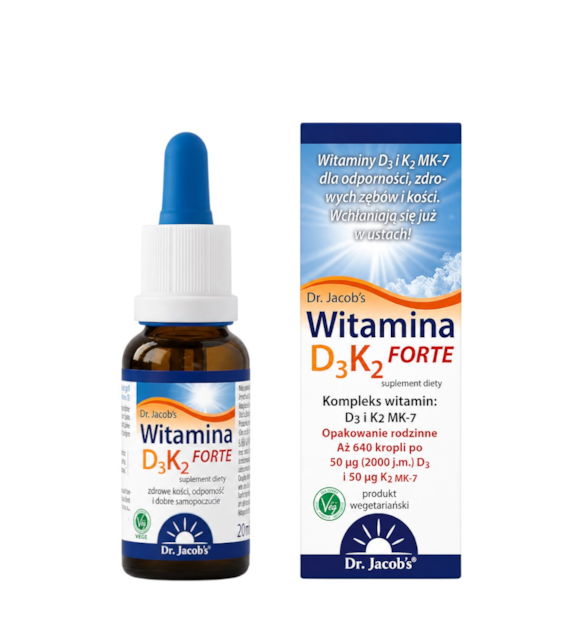 DR. JACOB'S Witamina D3+K2 FORTE w kroplach 20ml