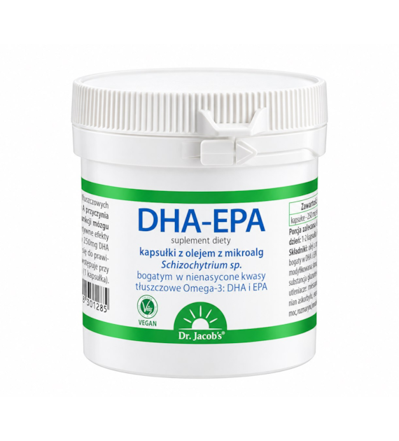 DR. JACOB'S DHA + EPA kapsułki z olejem z mikroalg 60 kaps.