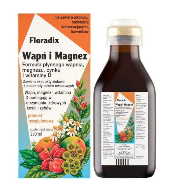 FLORADIX Wapń i Magnez płynna formuła 250ml