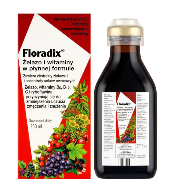 FLORADIX Żelazo i witaminy w płynnej formule 250ml