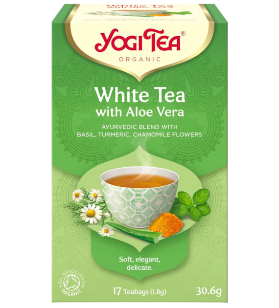 YOGI TEA Herbata White Tea with Aloe Vera - biała z aloesem BIO 17*1,8g
