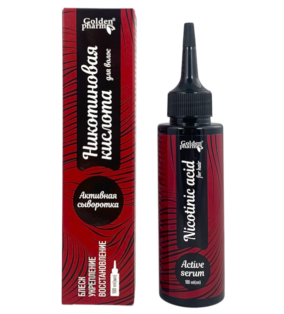 GOLDEN PHARM Serum aktywne do włosów kwas nikotynowy stymulator wzrostu 100ml