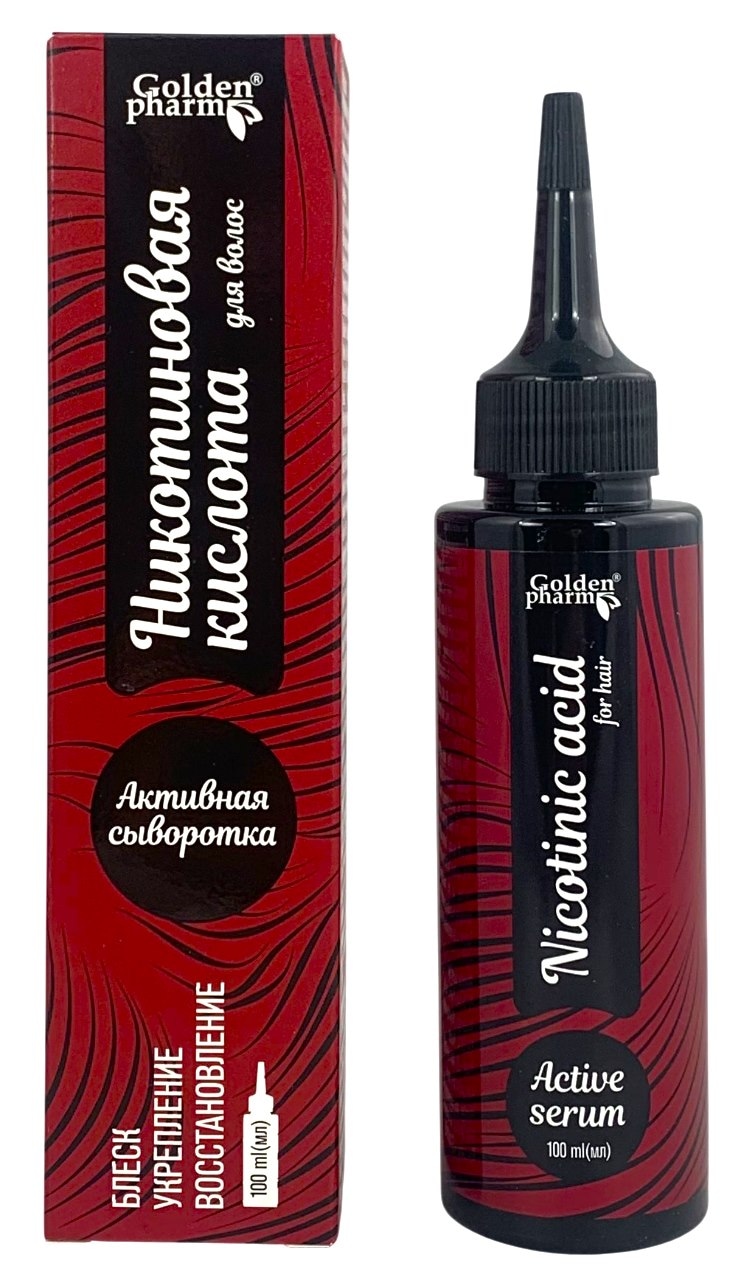 GOLDEN PHARM Serum aktywne do włosów kwas nikotynowy stymulator wzrostu 100ml