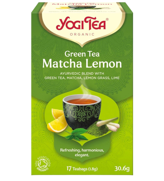 YOGI TEA Herbata Green Tea Matcha Lemon - zielona z matchą i cytryną BIO 17*1,8g