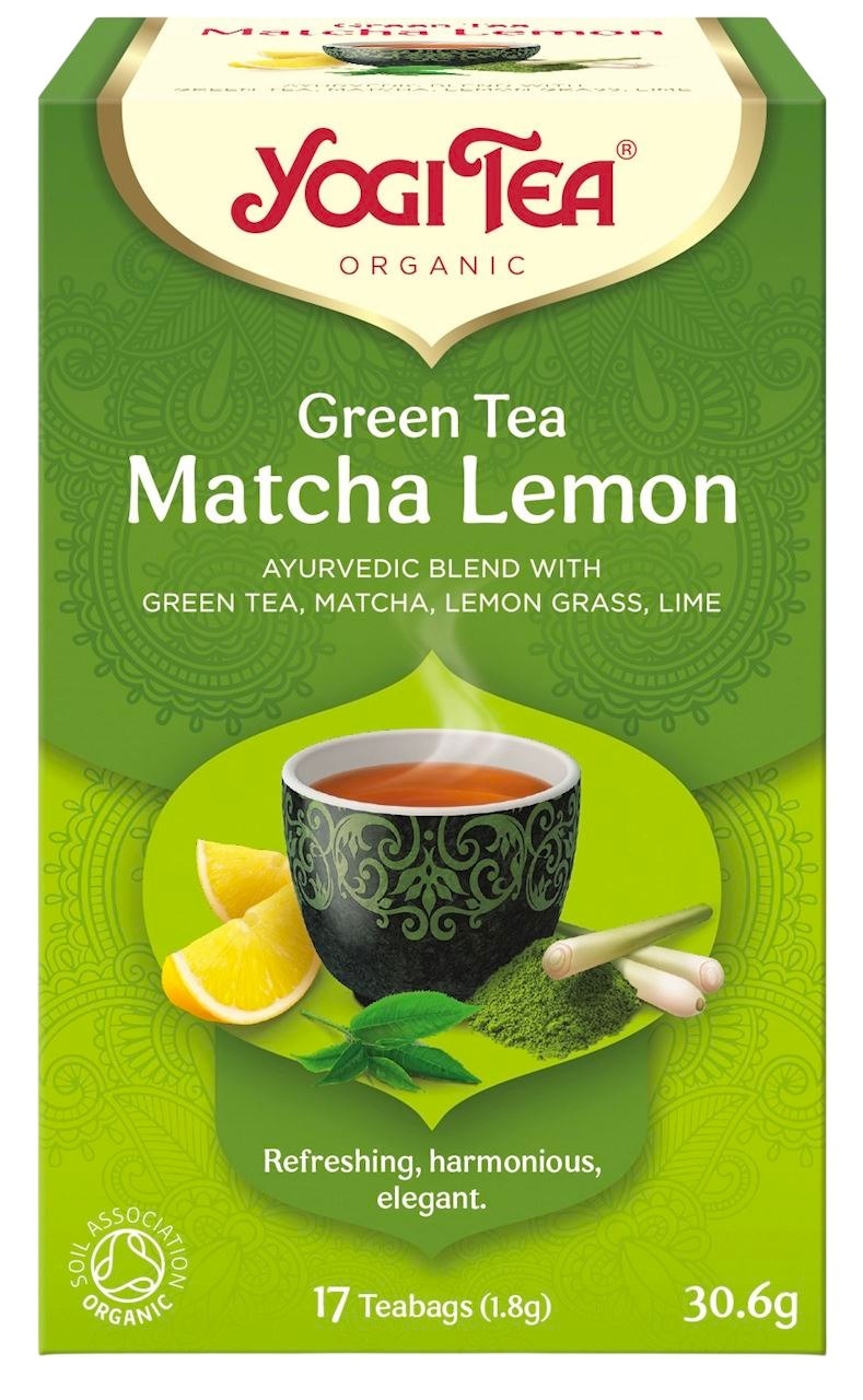 YOGI TEA Herbata Green Tea Matcha Lemon - zielona z matchą i cytryną BIO 17*1,8g