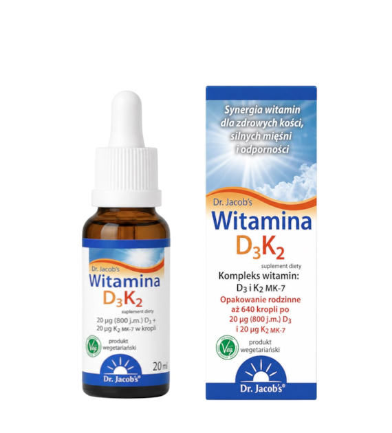 DR. JACOB'S Witamina D3+K2 w kroplach 20ml