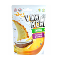 VERI BERI Żelki paski ananas i kokos bez dodatku cukru bezglutenowe 50g
