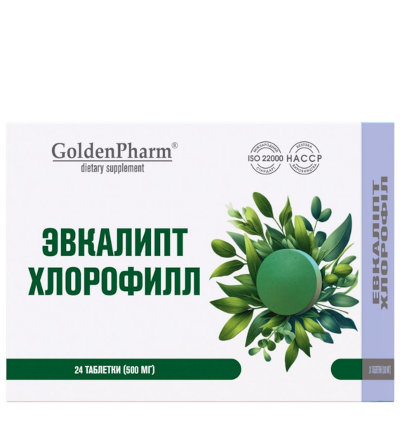 GOLDEN PHARM Eukaliptus + chlorofil 24 tabletek do ssania