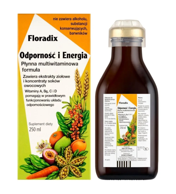 FLORADIX Odporność i Energia płynna multiwitaminowa formuła 250ml