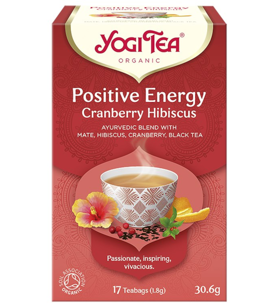 YOGI TEA Herbatka Positive Energy Cranberry Hibiscus - pozytywna energia żurawina hibiskus BIO 17*1,8g