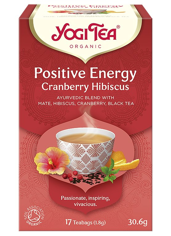 YOGI TEA Herbatka Positive Energy Cranberry Hibiscus - pozytywna energia żurawina hibiskus BIO 17*1,8g