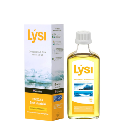 LYSI Tran islandzki o smaku cytrynowym 240ml