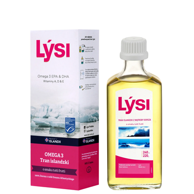 LYSI Tran islandzki o smaku tutti frutti 240ml