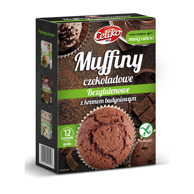 Muffiny czekoladowe z kremem budyniowym mieszanka bezglutenowa 310g CELIKO