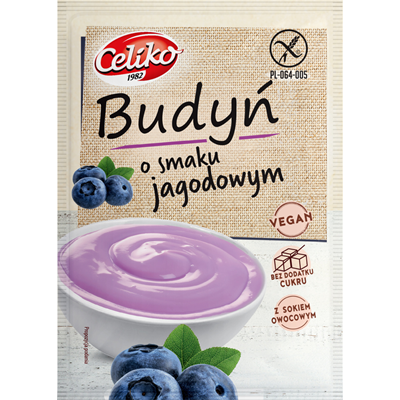 Budyń o smaku jagodowym bezglutenowy bez dodatku cukru 40g CELIKO