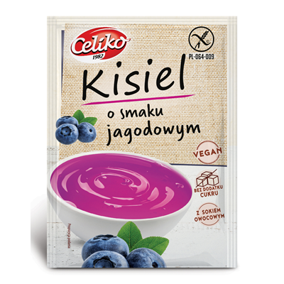 Kisiel o smaku jagodowym bezglutenowy bez dodatku cukru 40g CELIKO