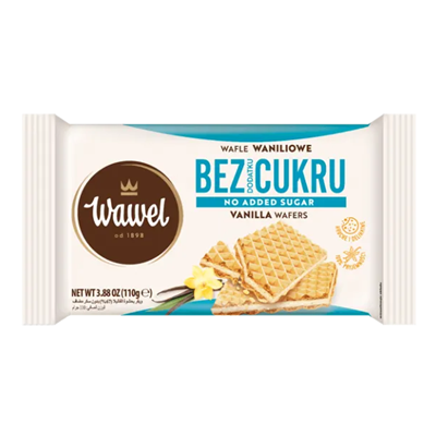 Wafle waniliowe bez dodatku cukru 110g WAWEL