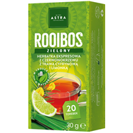 ROOIBOS zielony herbatka z czerwonokrzewu z trawą cytrynową i limonką 20*1,5g ASTRA