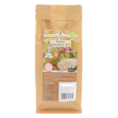 PIĘĆ PRZEMIAN Kasza gryczana niepalona BIO bezglutenowa 500g