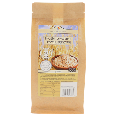 PIĘĆ PRZEMIAN Płatki owsiane bezglutenowe JUMBO 500g