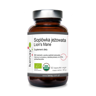 KENAY Soplówka jeżowata BIO 500mg, 60kaps. Lion's Mane