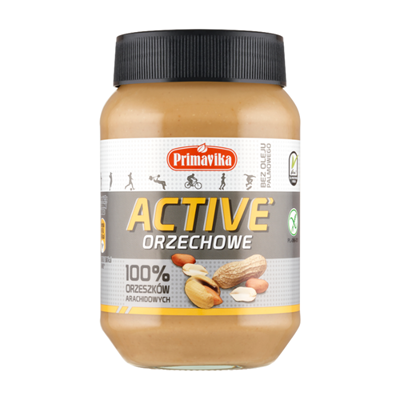 PRIMAVIKA Masło orzechowe Active 100% orzeszków arachidowych 470g