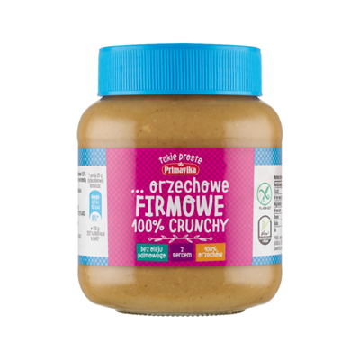 PRIMAVIKA Masło orzechowe Firmowe 100% CRUNCHY 350g