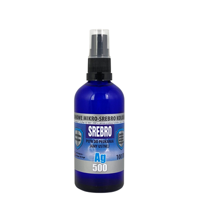 Mikro-Srebro koloidalne SPRAY Ag500 50ppm 100ml PRO AKTIV - płyn do płukania jamy ustnej