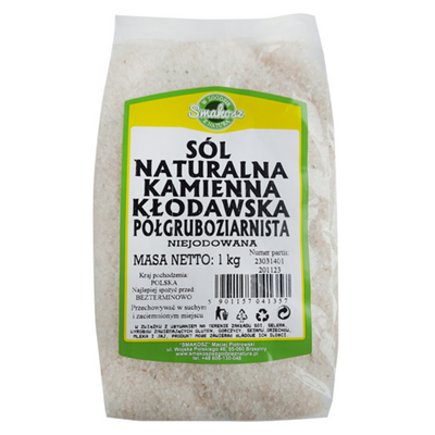 SMAKOSZ Sól kłodawska półgruboziarnista naturalna kamienna niejodowana 1kg