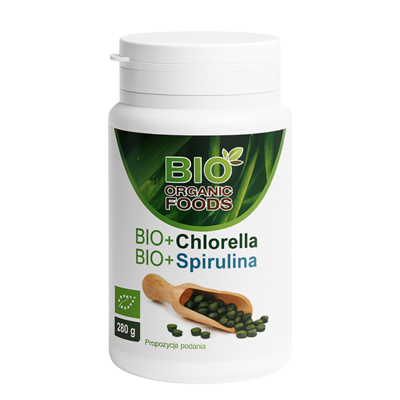 BIO Chlorella + BIO Spirulina w tabletkach 280g BIO ORGANIC FOODS