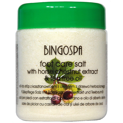 BINGOSPA Sól do stóp z ekstraktem z kasztanowca i olejkiem z drzewa herbacianego 550g
