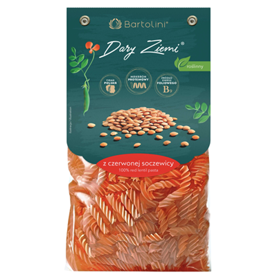BARTOLINI Makaron z czerwonej soczewicy świderek nr 2 250g