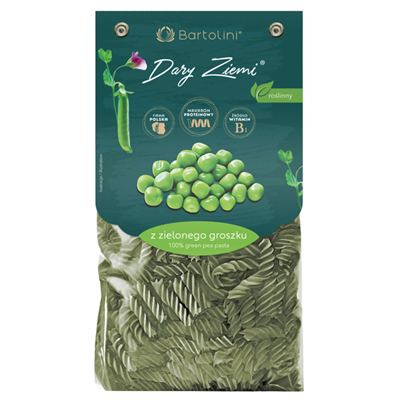 BARTOLINI Makaron z zielonego groszku świderek nr 2 250g