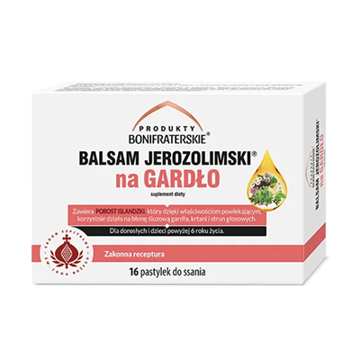 Balsam Jerozolimski na gardło 16 pastylek do ssania PRODUKTY BONIFRATERSKIE