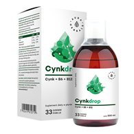 AURA HERBALS CynkDrop w płynie 500ml - Cynk + B6 + B12