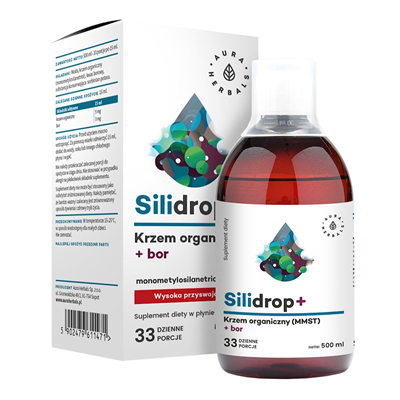 AURA HERBALS Silidrop + bor - krzem organiczny MMST - płyn 500ml