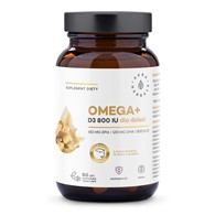 AURA HERBALS Omega+ Witamina D3 800 IU dla dzieci 60 kapsułek twist-off