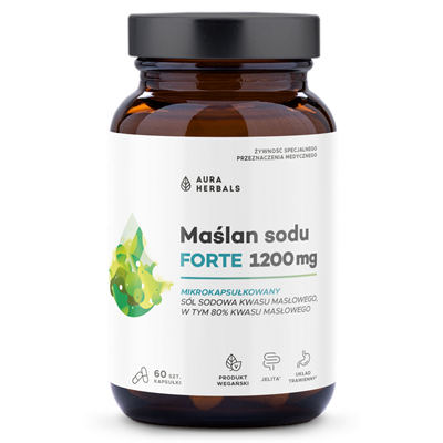 AURA HERBALS Maślan sodu FORTE mikrokapsułkowany 1200mg, 60 kaps.