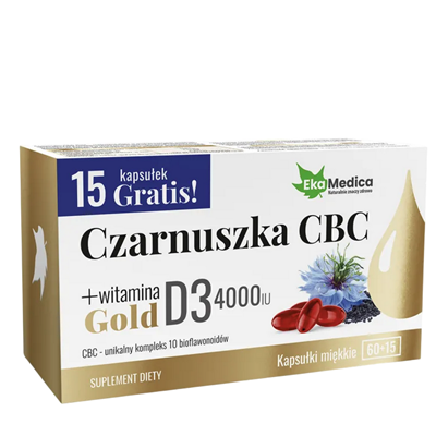 EkaMedica Czarnuszka CBC Gold + witamina D3 4000 IU 75 kaps.