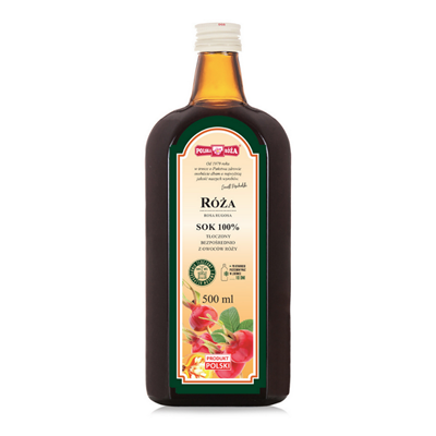 RÓŻA DZIKA sok 100% 500ml bez cukru POLSKA RÓŻA