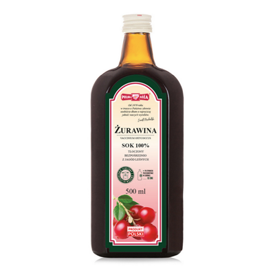 ŻURAWINA sok 100% 500ml bez cukru POLSKA RÓŻA