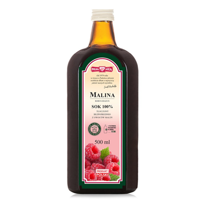 MALINA sok 100% 500ml bez cukru POLSKA RÓŻA