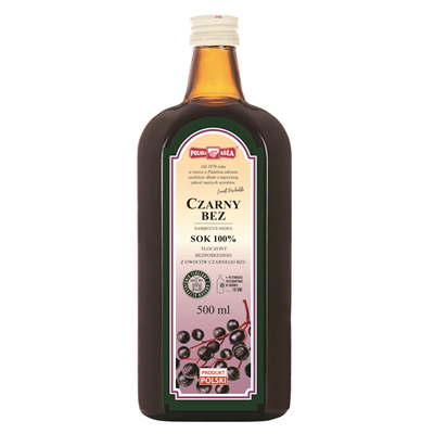 CZARNY BEZ sok 100% 500ml bez cukru POLSKA RÓŻA
