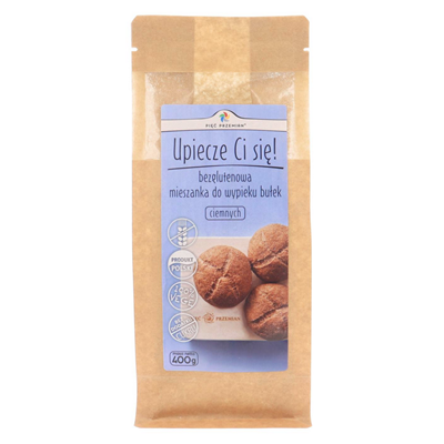 PIĘĆ PRZEMIAN Mieszanka do wypieku bułek ciemnych bezglutenowych 400g