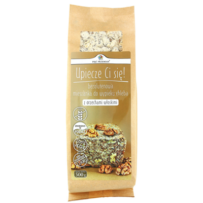 PIĘĆ PRZEMIAN Mieszanka do wypieku chleba z orzechami włoskimi bezglutenowa 500g