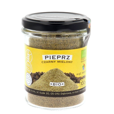 PIĘĆ PRZEMIAN Pieprz czarny mielony bezglutenowy BIO 100g
