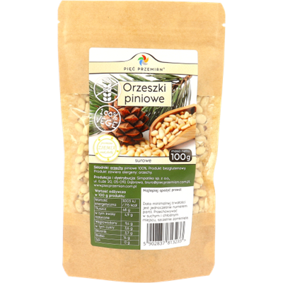 PIĘĆ PRZEMIAN Orzeszki piniowe surowe bezglutenowe 100g